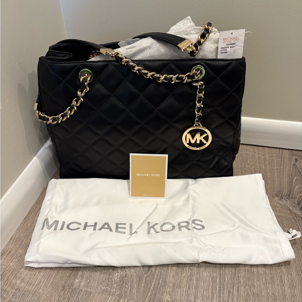 Michael Kors Susannah Large Leather Quilted Tote NWT